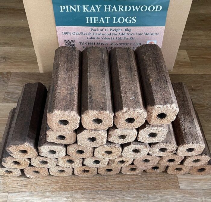 27kgs Box Of 32 PINI KAY OAK Heat Logs Delivered To Your Door