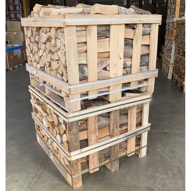 Kiln Dried Half BIRCH Crate & Half MIXED Hardwood Crate Stack